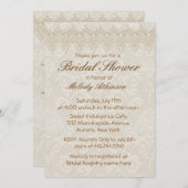 ダマスクスワンエレガンスアイボリーブライダルシャワー 招待状 (正面/裏面)