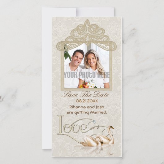 ダマスクスワンエレガンス – 日付を保存 セーブザデート (正面)