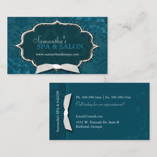 ダマスクスワーズスパマッサージセラピー 名刺 (正面/裏面)