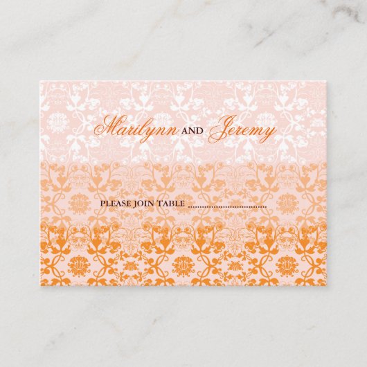 ダマスクスワーズレースソルベカスタムット座席表 プレイスカード (正面)