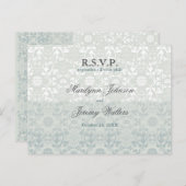 ダマスクスワーズレースドリームRSVPの結婚ポストカード インビテーションポストカード (正面/裏面)