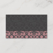 ダマスクスワーズレースブラックカスタムテーブル/座席表 プレイスカード (裏面)