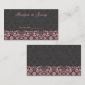 ダマスクスワーズレースブラックカスタムテーブル/座席表 プレイスカード (正面/裏面)