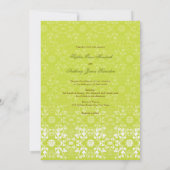 ダマスクスワーズレースライム結婚式招待状 招待状 (裏面)