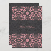 ダマスクスワーズレースリコリス結婚式招待状 招待状 (正面/裏面)