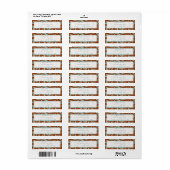 ダマスクスワールアクアブルー&ブラウン住所 シール (フルシート)