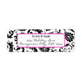 ダマスクスワールブライトピンク&ブラック住所 シール (正面)