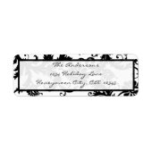 ダマスクスワールブラック&ホワイト差出人住所ラベル ラベル (正面)