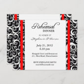 ダマスクスワールリハーサルディナーカード（赤） 招待状 (正面/裏面)