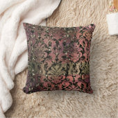 ダマスクセピアパステルピンクグリーンメタリックグリッター クッション (ブランケット)