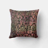 ダマスクセピアパステルピンクグリーンメタリックグリッター クッション (裏面)