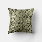 ダマスクセピ王室のア金ゴールドブラックミントグリーングリーナリー クッション (裏面)