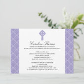 ダマスクセルティッククロスファースト聖餐式 招待状 (スタンド正面)