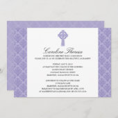 ダマスクセルティッククロスファースト聖餐式 招待状 (正面/裏面)