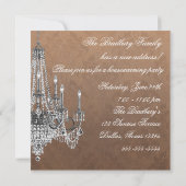 ダマスクソファシャンデリア引っ越し祝いパーティーパーティー 招待状 (裏面)