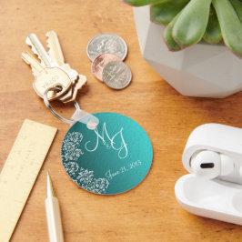 ダマスクターコイズ結婚のキーチェーン キーホルダー