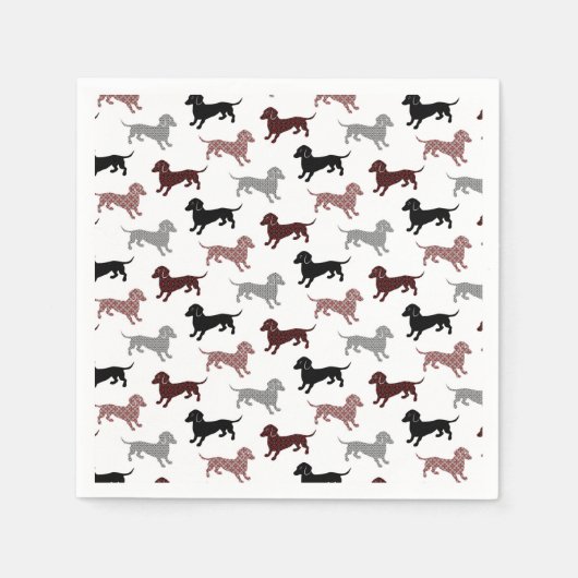 ダマスクダックスホリデーパターン スタンダードカクテルナプキン (正面)