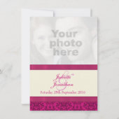 ダマスクダークピンク&クリーム結婚式招待状 招待状 (正面)