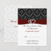 ダマスクディアマンテレッドウェディングRSVP 出欠カード (正面/裏面)