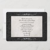 ダマスクデザインと裂けたエッジ 招待状 (裏面)