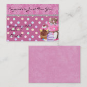 ダマスクデザインカップケーキきらきら光る名刺 名刺 (正面/裏面)