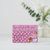 ダマスクデザインカップケーキきらきら光る名刺 名刺 (スタンド正面)