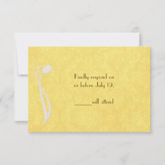 ダマスクデザインRSVP 出欠カード (正面)