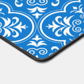 ダマスクトゥルーブルークラシックモノクロ デスクマット (コーナー)