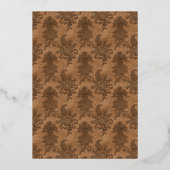 ダマスクハエレガントロウィーンカクテルパーティー金ゴールド 箔招待状 (裏面)