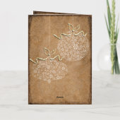 ダマスクハッピーホリデー金ゴールドフレームハッピートカード シーズンカード (裏面)