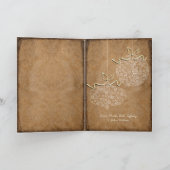 ダマスクハッピーホリデー金ゴールドフレームハッピートカード シーズンカード (内部)