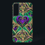 ダマスクハート金ゴールドブラックパープルエメラルド SAMSUNG GALAXY S22 ケース<br><div class="desc">ダマスクハート金ゴールドブラックパープルエメラルドデザイン。</div>