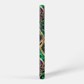 ダマスクハート金ゴールドブラックパープルエメラルド SAMSUNG GALAXYケース (右側面)