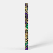 ダマスクハート&フラワーズ金ゴールドパープルブラックエメラルド SAMSUNG GALAXYケース (右側面)