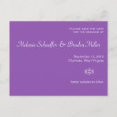 ダマスクバタフライザデイト招待状 案内ポストカード (裏面)