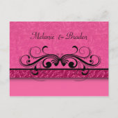 ダマスクバタフライザデイト招待状 案内ポストカード (正面)