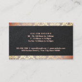 ダマスクバラゴールドフォイルアクセント | レザーエレガント 名刺 (裏面)