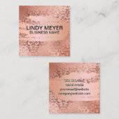 ダマスクバラゴールドフォイル |ブラシバラ金ゴールド スクエア名刺 (正面/裏面)