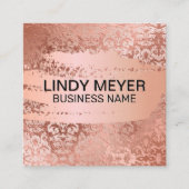 ダマスクバラゴールドフォイル |ブラシバラ金ゴールド スクエア名刺 (正面)