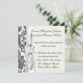 ダマスクバラ白と黒 招待状 (スタンド正面)