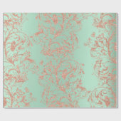 ダマスクバラ金ゴールドミント王室のアントニエッタコテージ ラッピングペーパー (フラット)