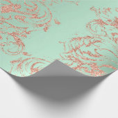 ダマスクバラ金ゴールドミント王室のアントニエッタコテージ ラッピングペーパー (角)