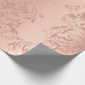 ダマスクバラ金ゴールド王室のピーチアントニエッタコテージ ラッピングペーパー (角)