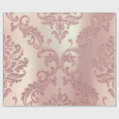 ダマスクバラ金ゴールド王室のメタリックパールコテージ ラッピングペーパー (フラット)
