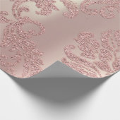 ダマスクバラ金ゴールド王室のメタリックパールコテージ ラッピングペーパー (角)