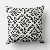ダマスクバロック模様ブラックオンホワイト クッション (裏面)