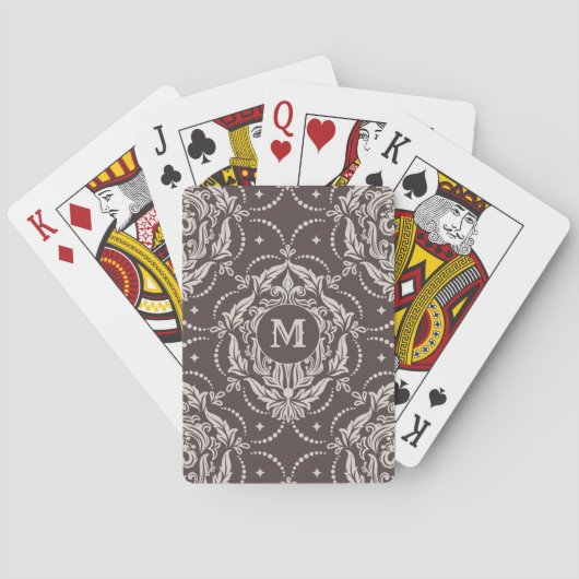 ダマスクパタカスタムーン遊モノグラムのカード トランプ (裏面)