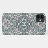 ダマスクパターカスタムンモノグラム電話ケース Case-Mate iPhoneケース (裏面(横))