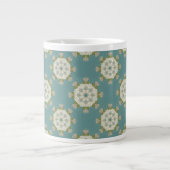 ダマスクパターンと抽象芸術要素 ジャンボコーヒーマグカップ (正面)