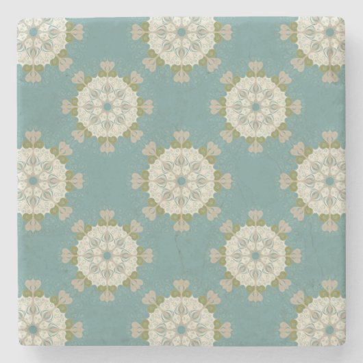 ダマスクパターンと抽象芸術要素 ストーンコースター (正面)